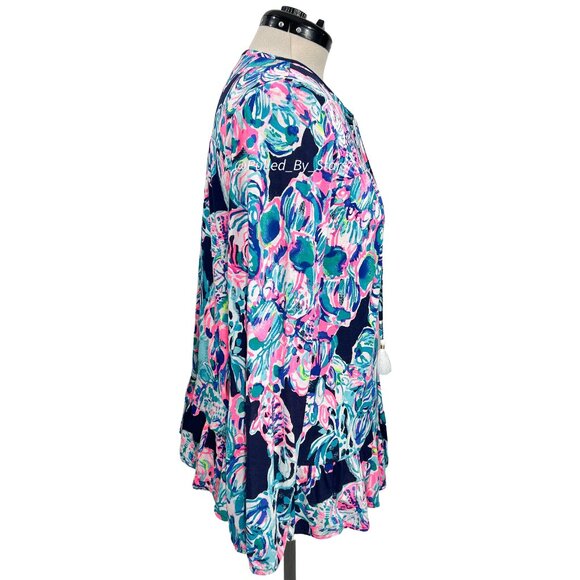 LILLY PULITZER Daisy Knit Long Sleeve Top in Bright Navy Caught Up Size M EUC - Picture 10 of 15